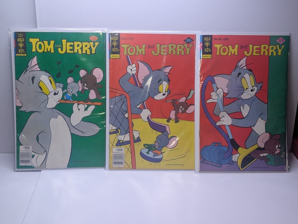 Vintage Tom & Jerry Comic Lot of 3 Gold Key Comics 1970s Hanna Barbera Cartoon